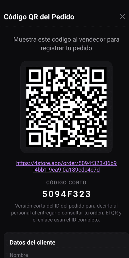 Pedidos en tiempo real en móvil